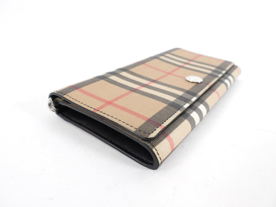 Burberry Beige Nova Check Coated Canvas Long Wallet