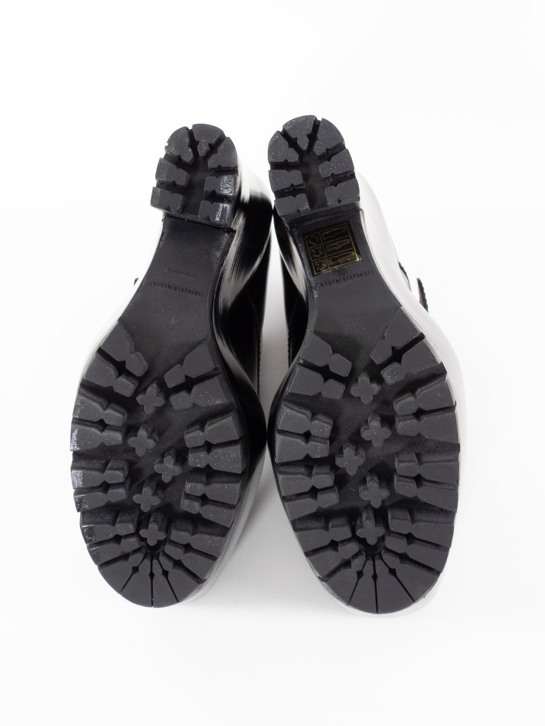 Burberry Prorsum Black Leather Monk Double Buckle Wedge Platform Heels - 37
