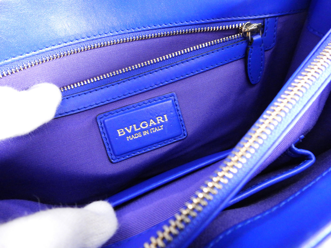 Bvlgari Cobalt Blue Leather Serpenti Forever Flap Bag