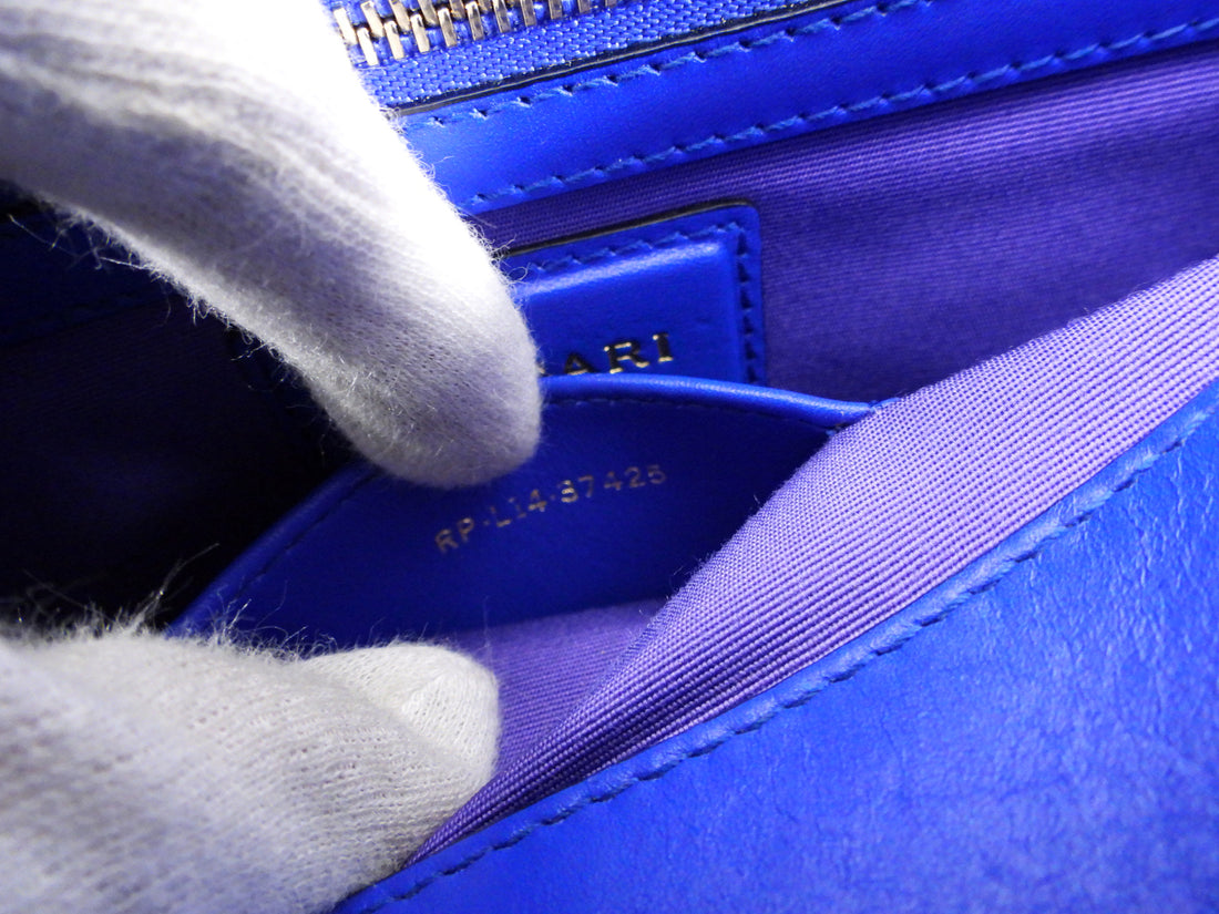 Bvlgari Cobalt Blue Leather Serpenti Forever Flap Bag