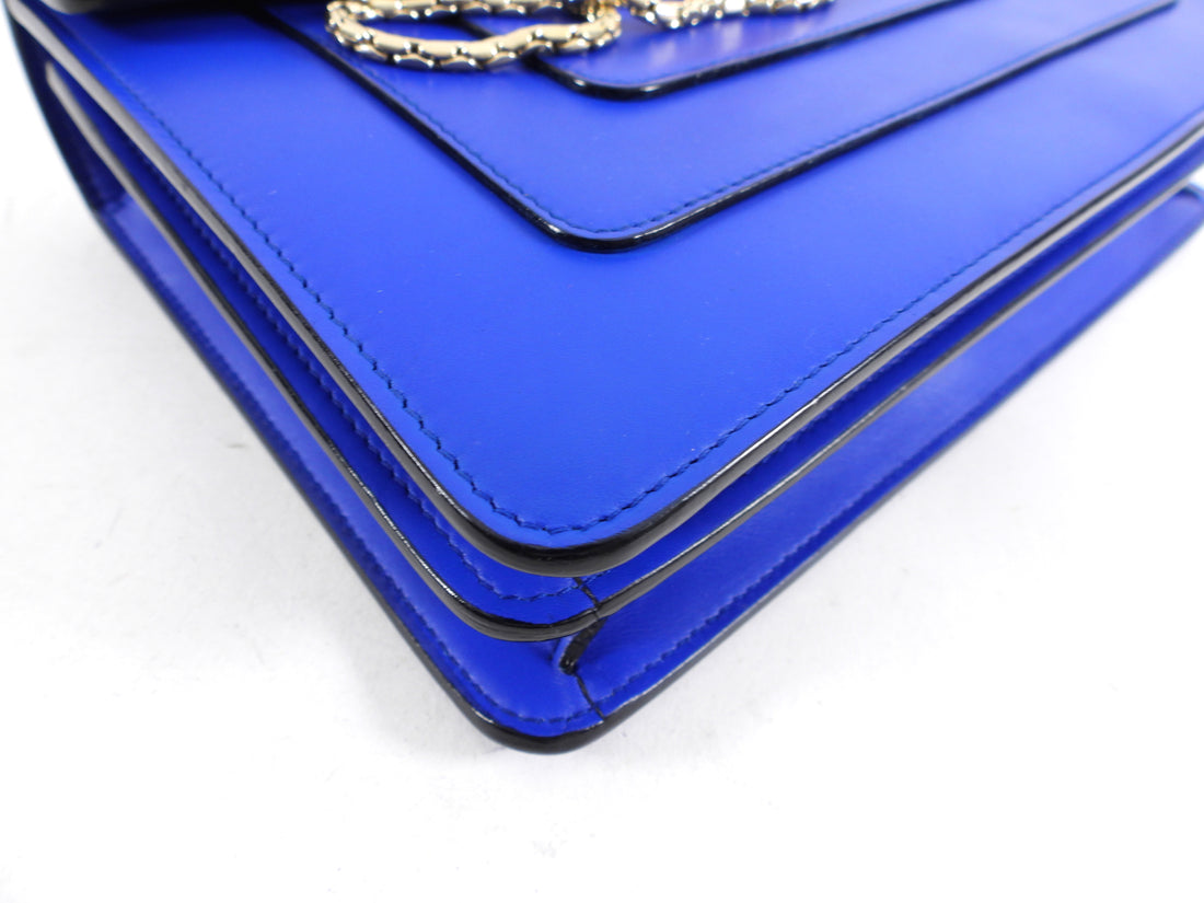 Bvlgari Cobalt Blue Leather Serpenti Forever Flap Bag