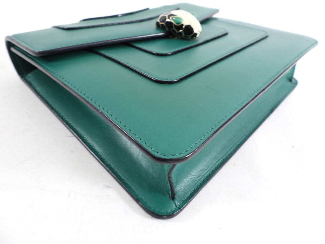 Bvlgari Dark Green Serpenti Forever Flap Bag