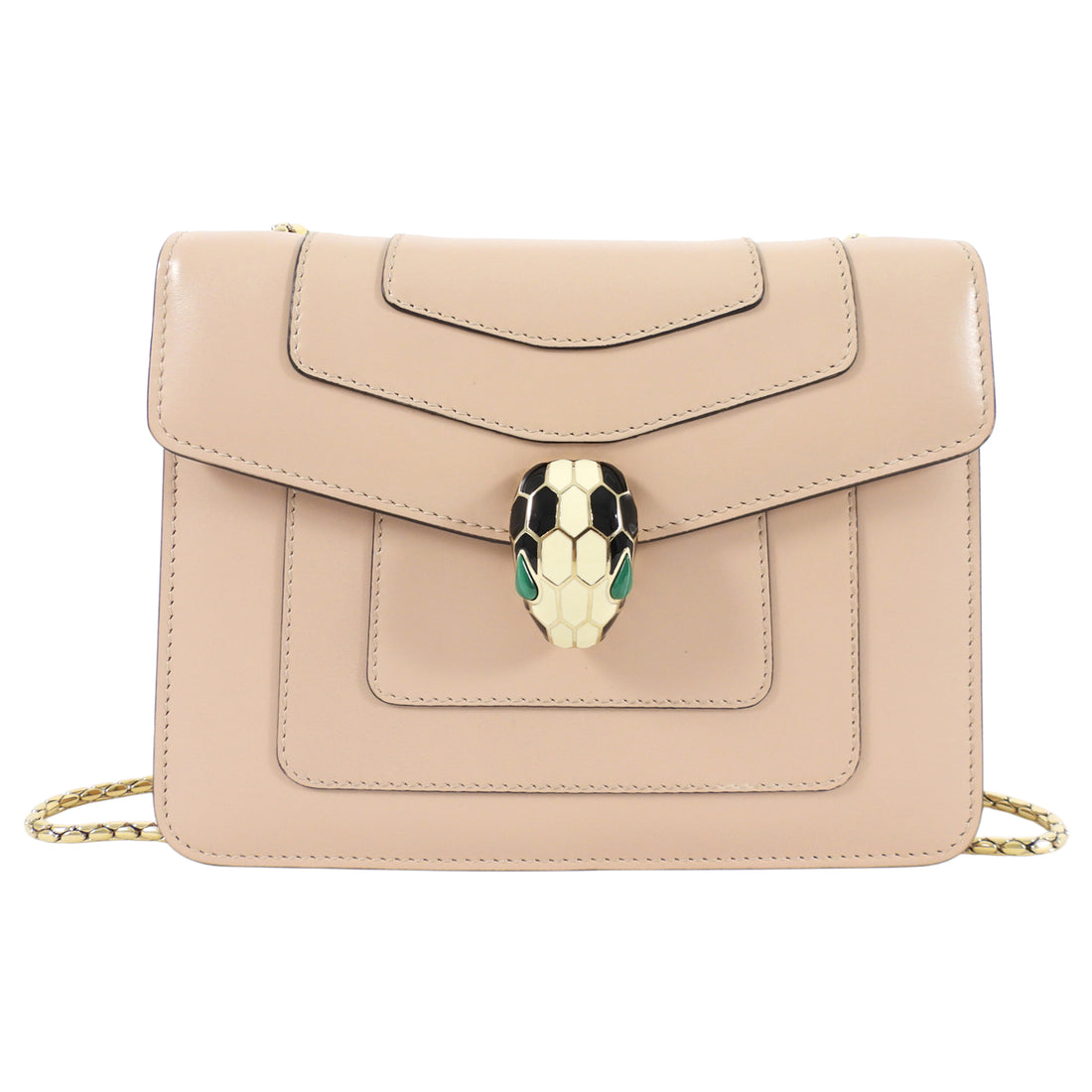 Bvlgari Serpenti Light Nude Beige Small Flap Bag