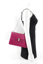 Bvlgari Magenta Leather Medium Serpenti Flap Bag