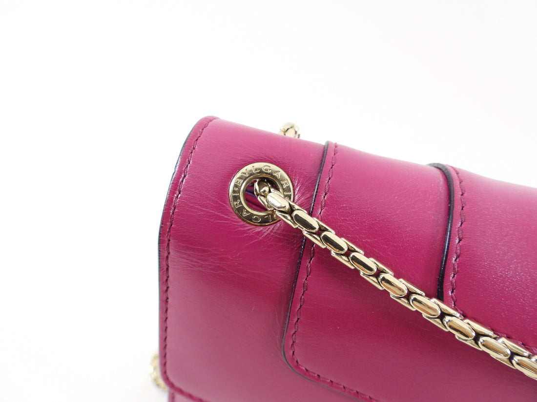 Bvlgari Magenta Leather Medium Serpenti Flap Bag