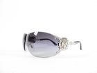 Bvlgari 6039 Swarovski Crystal Black Shield Sunglasses