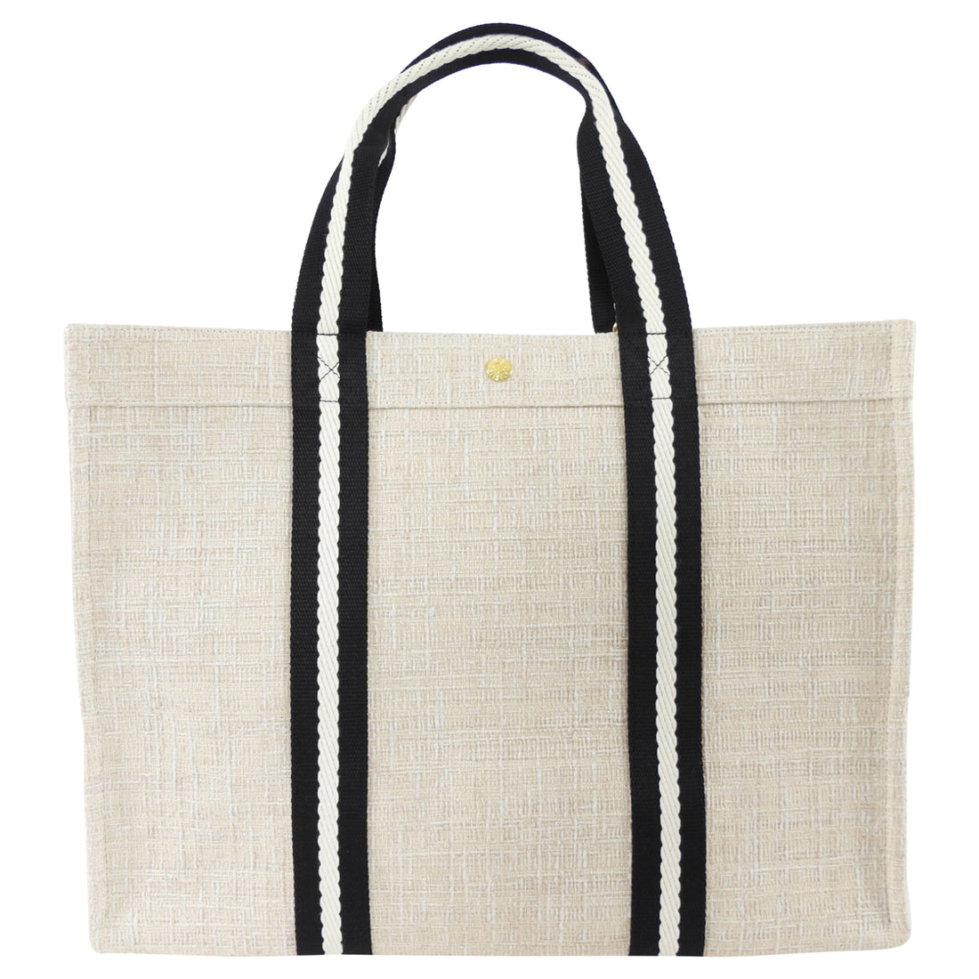 Rue de Verneuil Beige Tweed Canvas Large Tote Bag