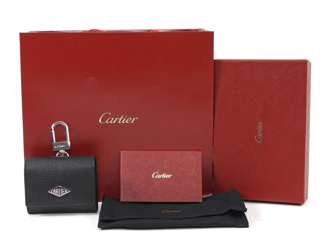 Cartier Black Grained Calfskin Losange Air Pods Pro Case