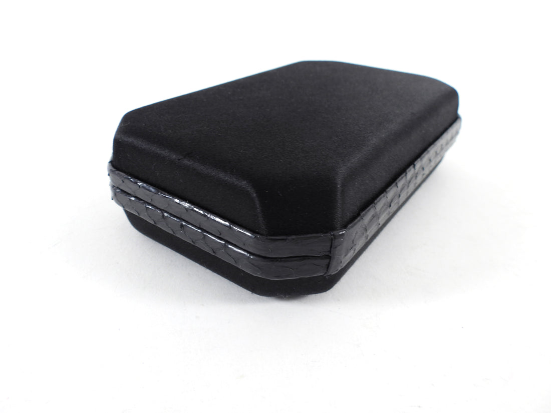 Cartier Vintage Panthere Black Silk Satin Python Evening Box Clutch Bag