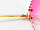 Cartier Pink Rimless Picadilly Heart Sunglasses