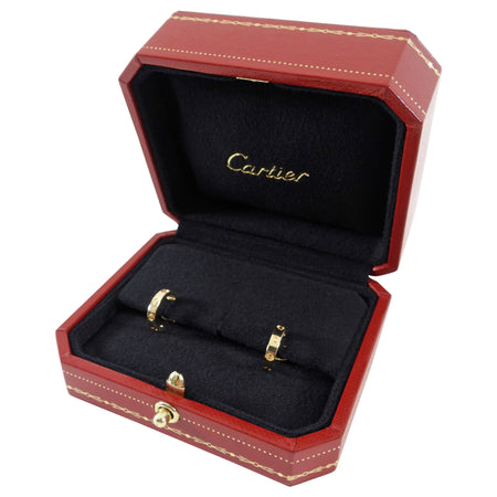 Cartier 18k Yellow Gold Love Hoop Earrings Small Model