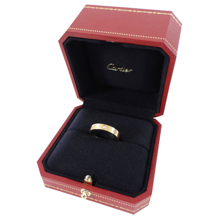 Cartier 18k Yellow Gold 1 Diamond Small Model Love Ring - 55 / 7.25