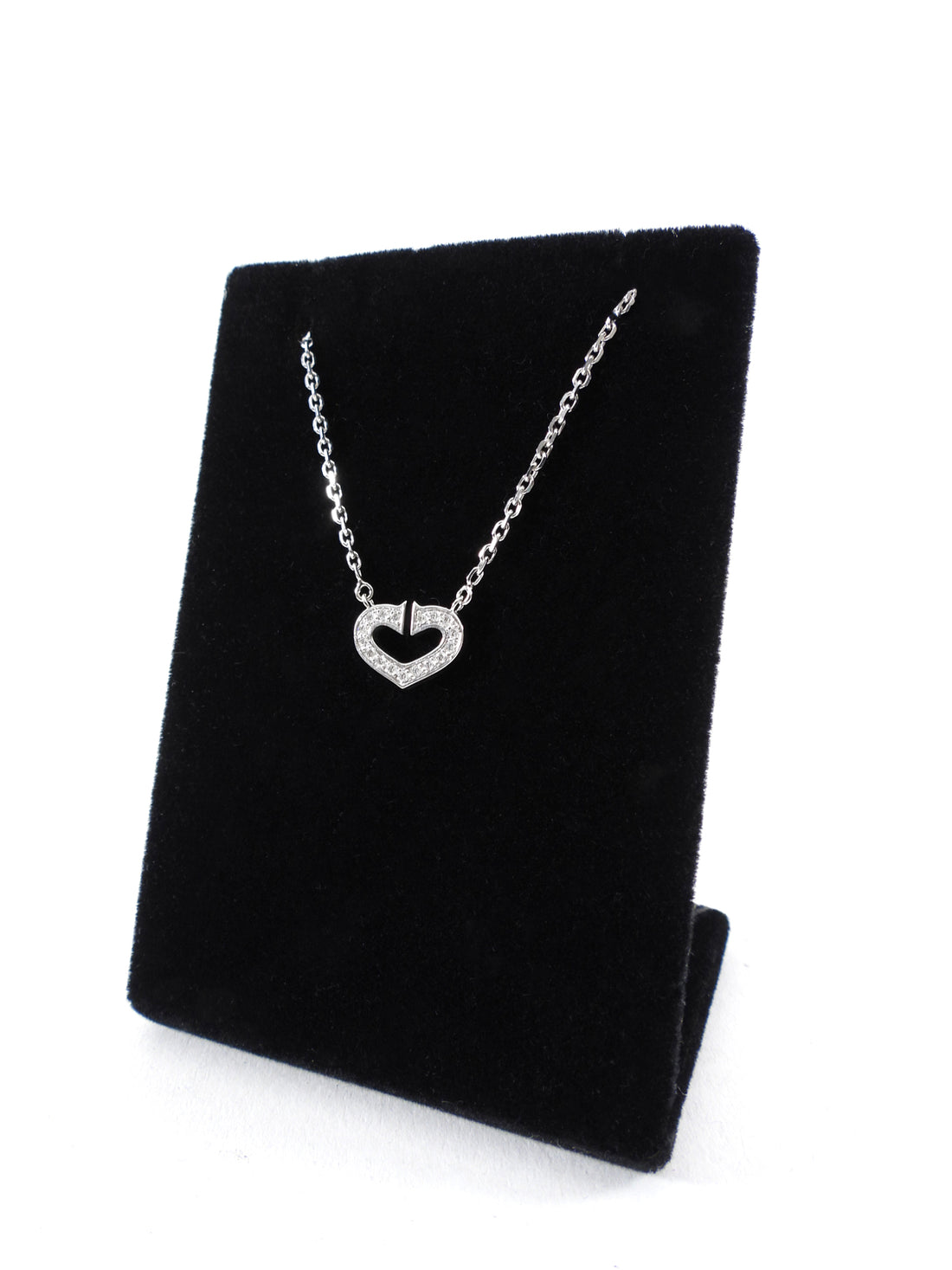 Cartier 18k White Gold Diamond C de Cartier Pendant Necklace