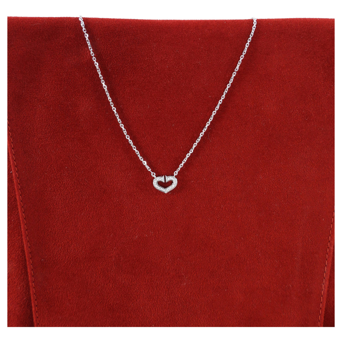 Cartier 18k White Gold Diamond C de Cartier Pendant Necklace