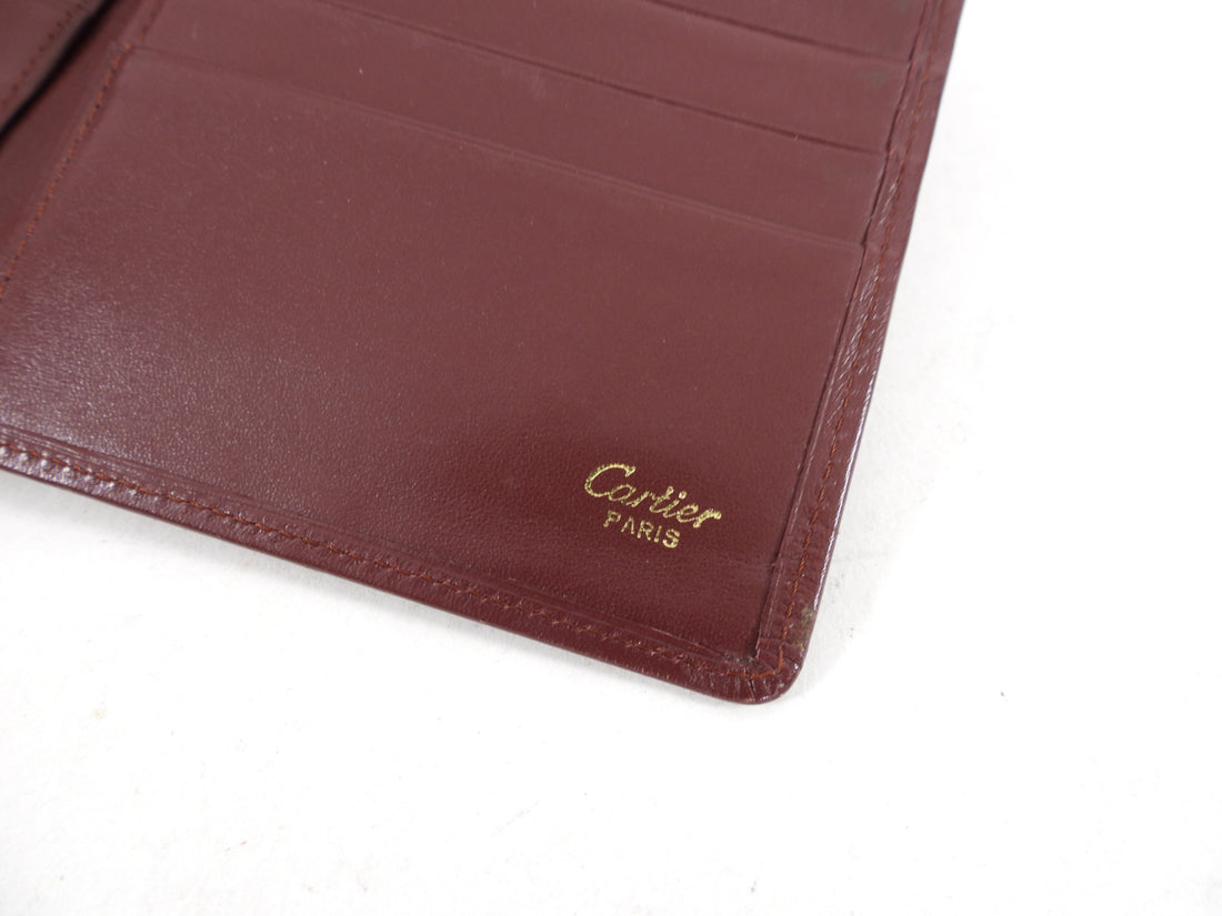 Cartier Vintage Burgundy Passport Holder / Organizer