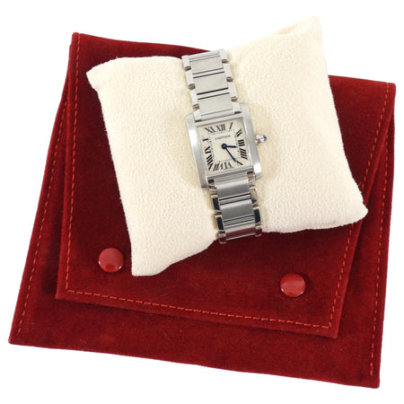 Cartier Stainless Steel Tank Francaise Small Model with White Dial 2364