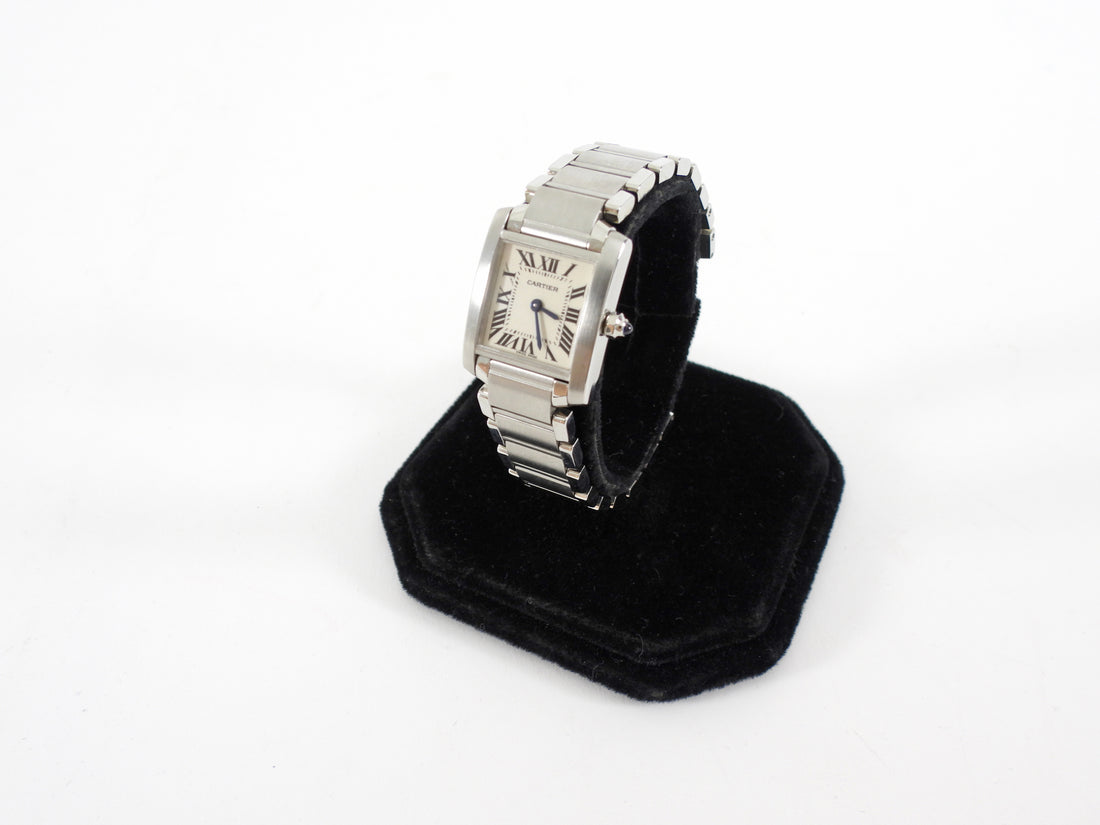 Cartier Stainless Steel Tank Francaise Small Model with White Dial 2364