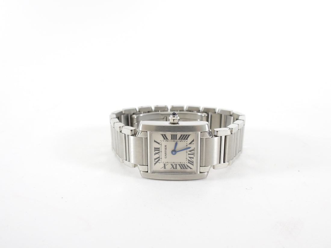 Cartier Stainless Steel Tank Francaise Small Model with White Dial 2364