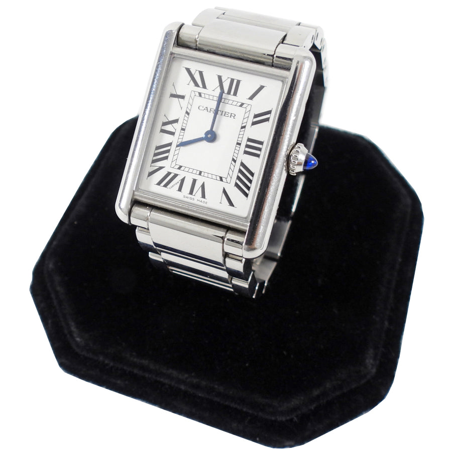 Cartier Tank Must Large Ref 4323 Stainless Quartz Wrist Watch