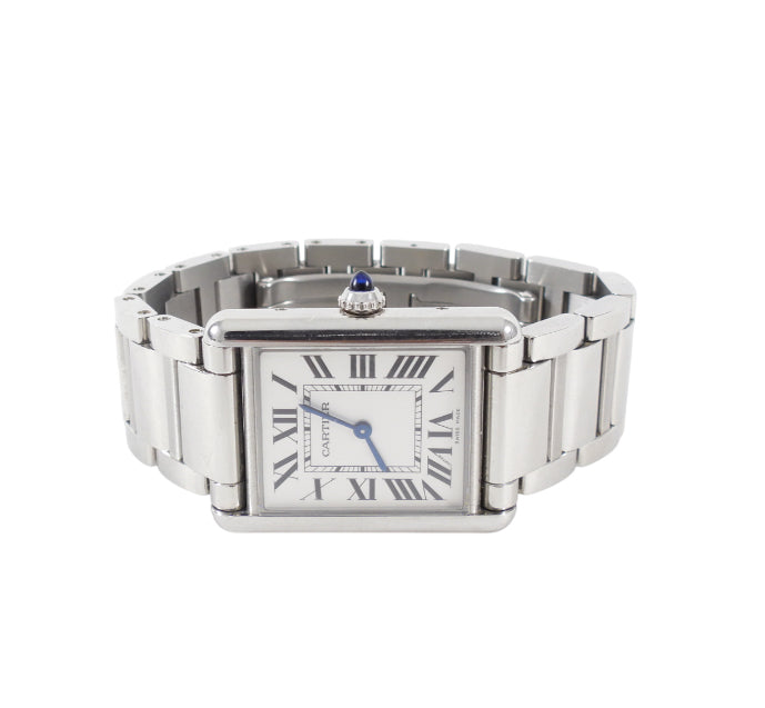 Cartier Tank Must Large Ref 4323 Stainless Quartz Wrist Watch