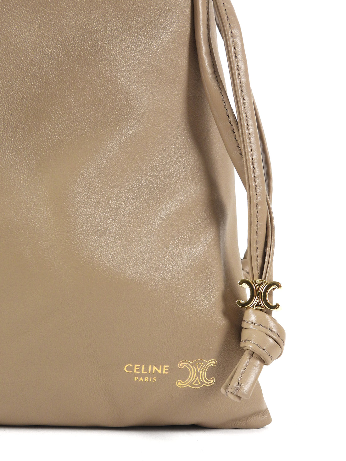 Celine Beige Small Crystal Pouch in Lambskin
