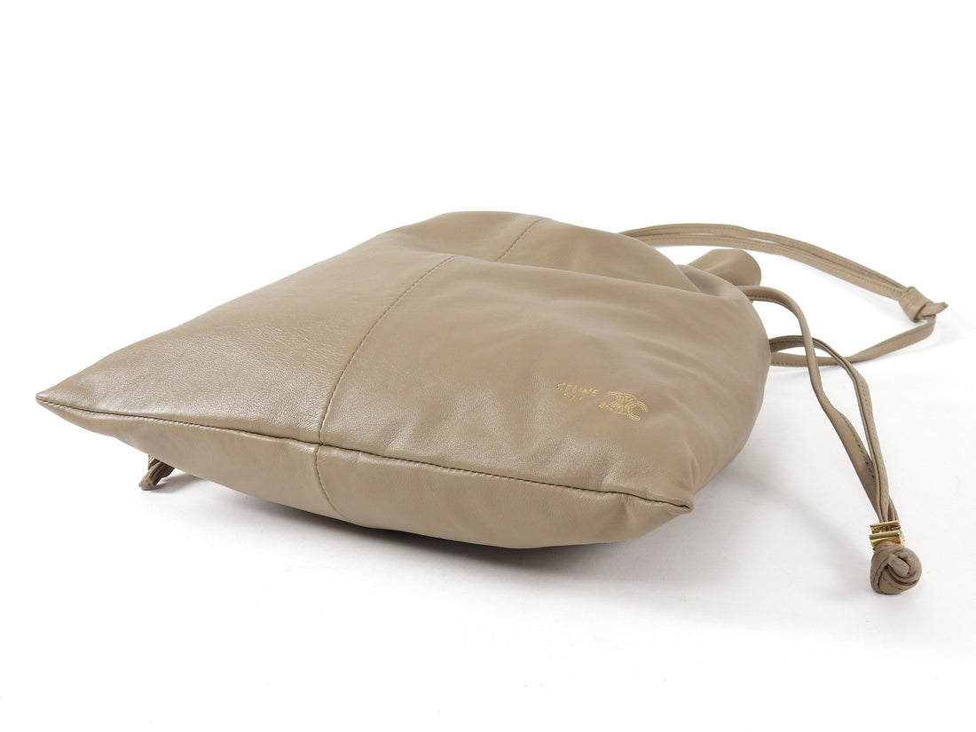 Celine Beige Small Crystal Pouch in Lambskin