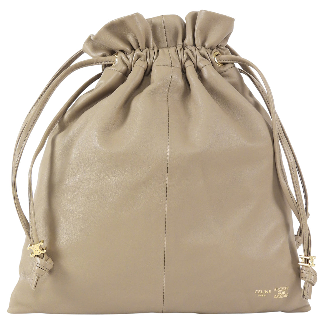 Celine Beige Small Crystal Pouch in Lambskin
