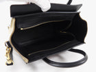 Celine Tricolour Burgundy Black Taupe Leather Nano Luggage Tote Bag