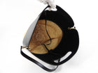 Celine Raffia and Black Leather Basket Bag with Strap