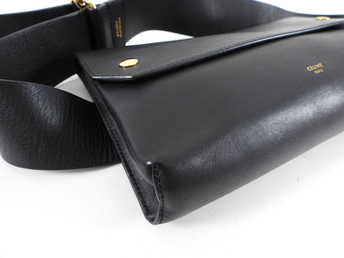 Celine Black Leather Waist Bum Bag