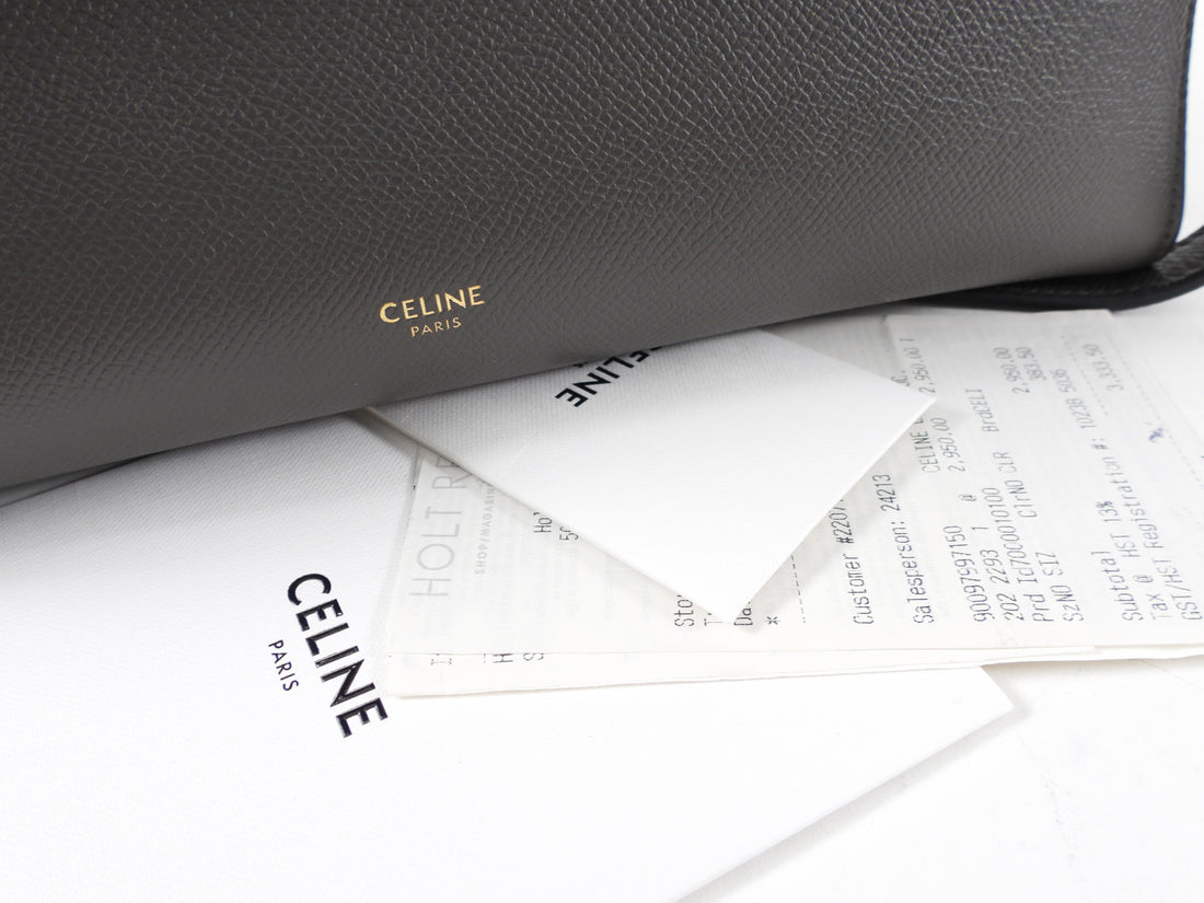 Celine Grey Mini Grained Leather Belt Bag