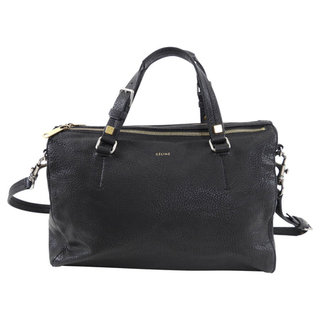 Celine Grained Black Leather Two-Way Bag