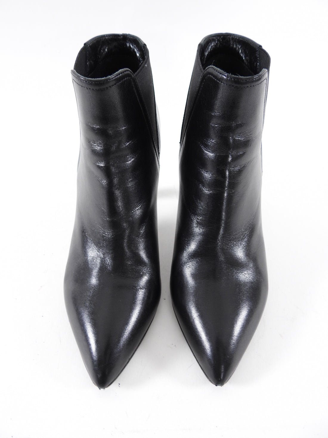 Celine Black Leather Heel Ankle Boots - 7