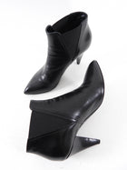 Celine Black Leather Heel Ankle Boots - 7