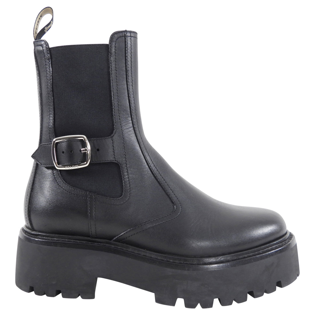 Celine Black Leather Bulky Chelsea Boot - 37