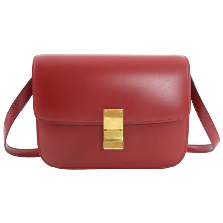 Celine Red Medium Box Shoulder Bag