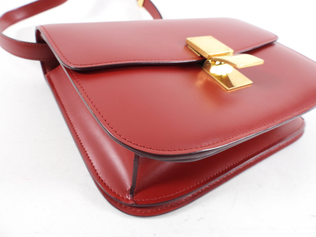 Celine Red Medium Box Shoulder Bag