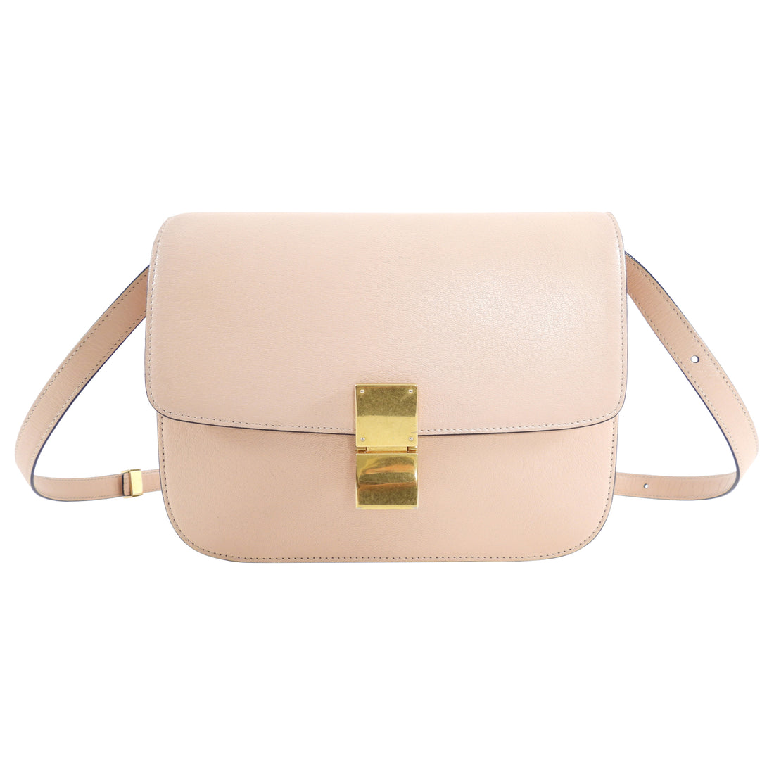 Celine Nude Calfskin Leather Medium Classic Box Bag