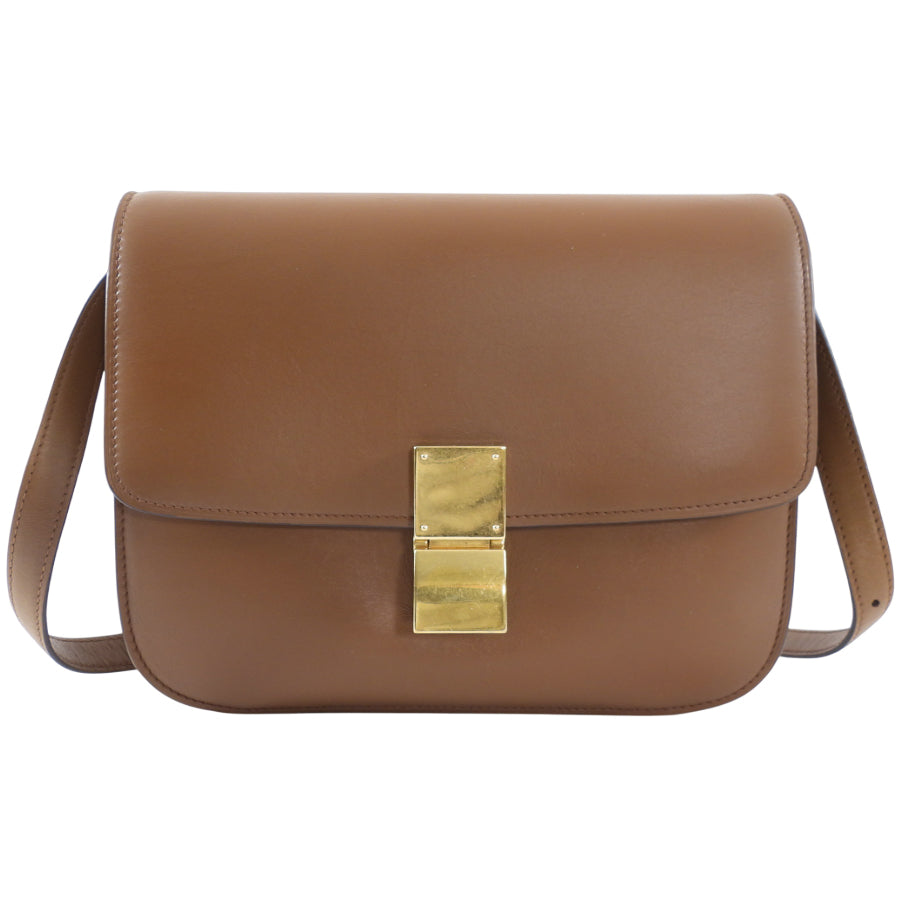 Celine Brown Leather Medium Box Bag