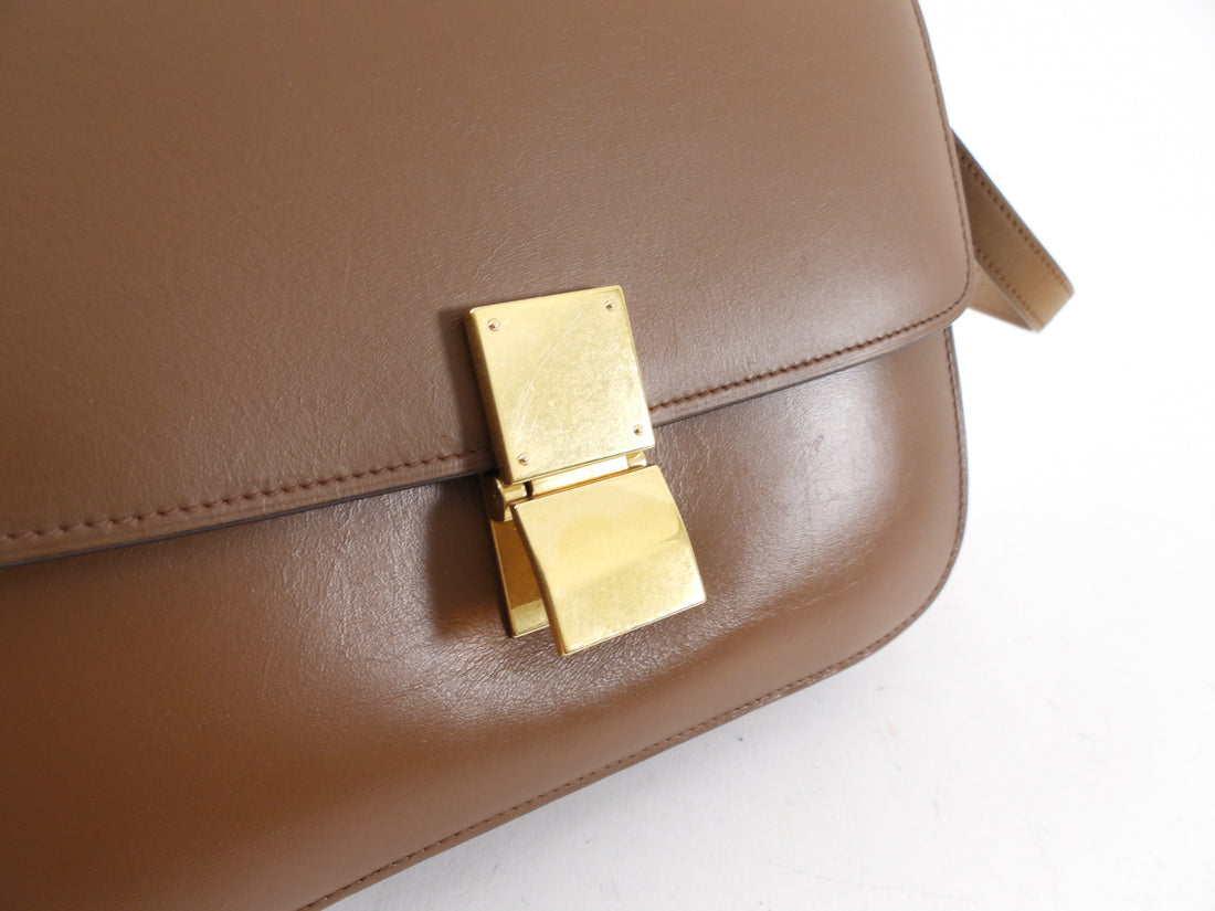 Celine Brown Leather Medium Box Bag