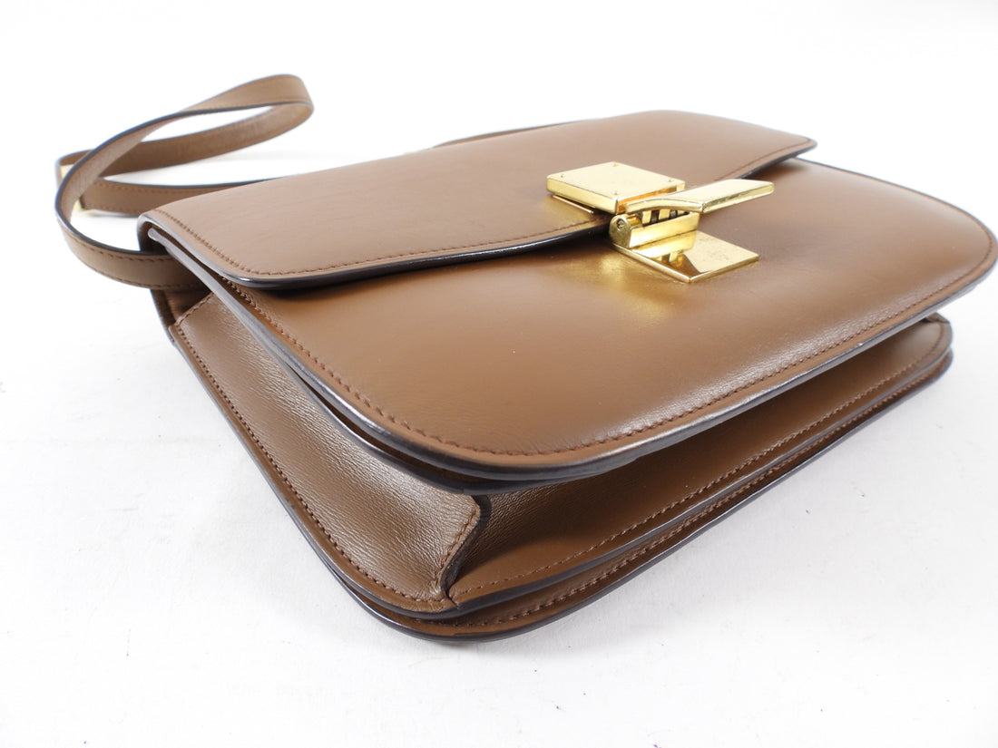 Celine Brown Leather Medium Box Bag