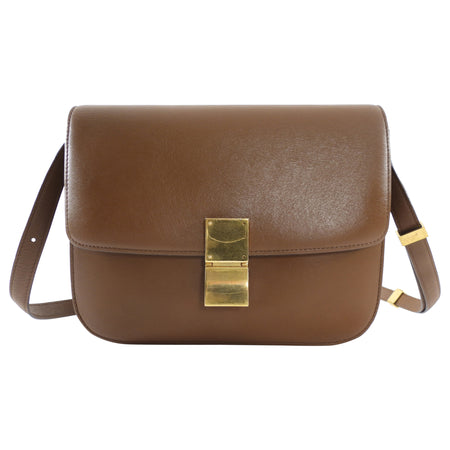 Celine Brown Leather Medium Box Bag