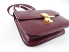 Celine Dark Burgundy Leather Medium Box Bag