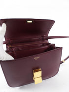 Celine Dark Burgundy Leather Medium Box Bag