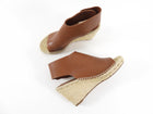Celine Phoebe Philo Brown Leather Espadrille Wedge Shoes - 37