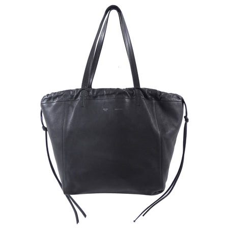 Celine Black Soft Leather Cabas Tote Bag