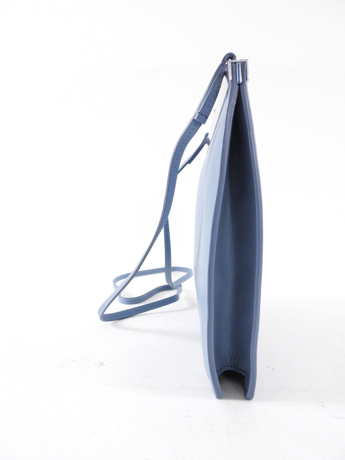 Celine Light Blue Smooth Leather Clasp Frame Bag