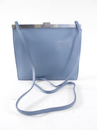Celine Light Blue Smooth Leather Clasp Frame Bag