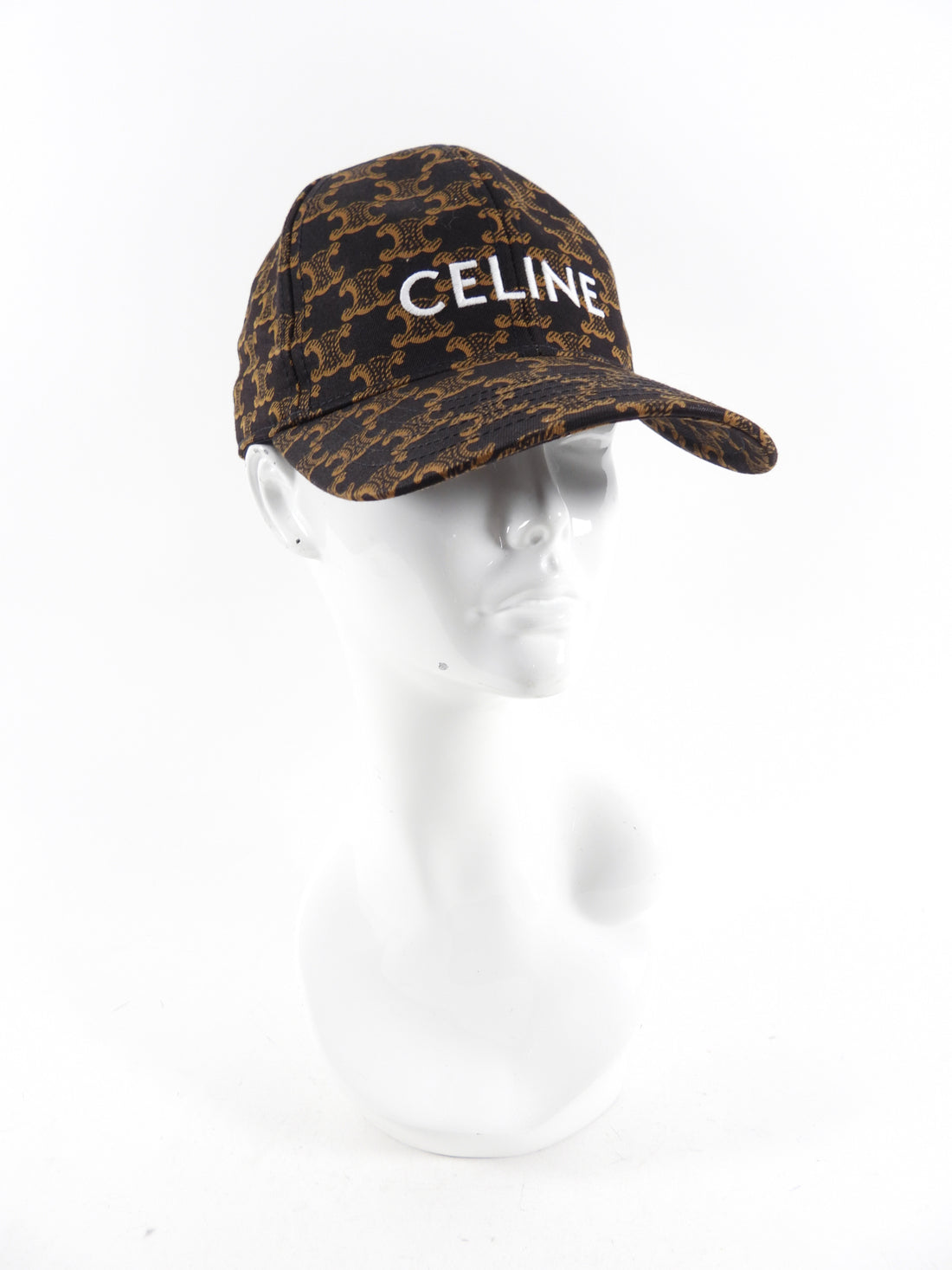 Celine Triomphe Black and Brown Logo Baseball Cap Hat