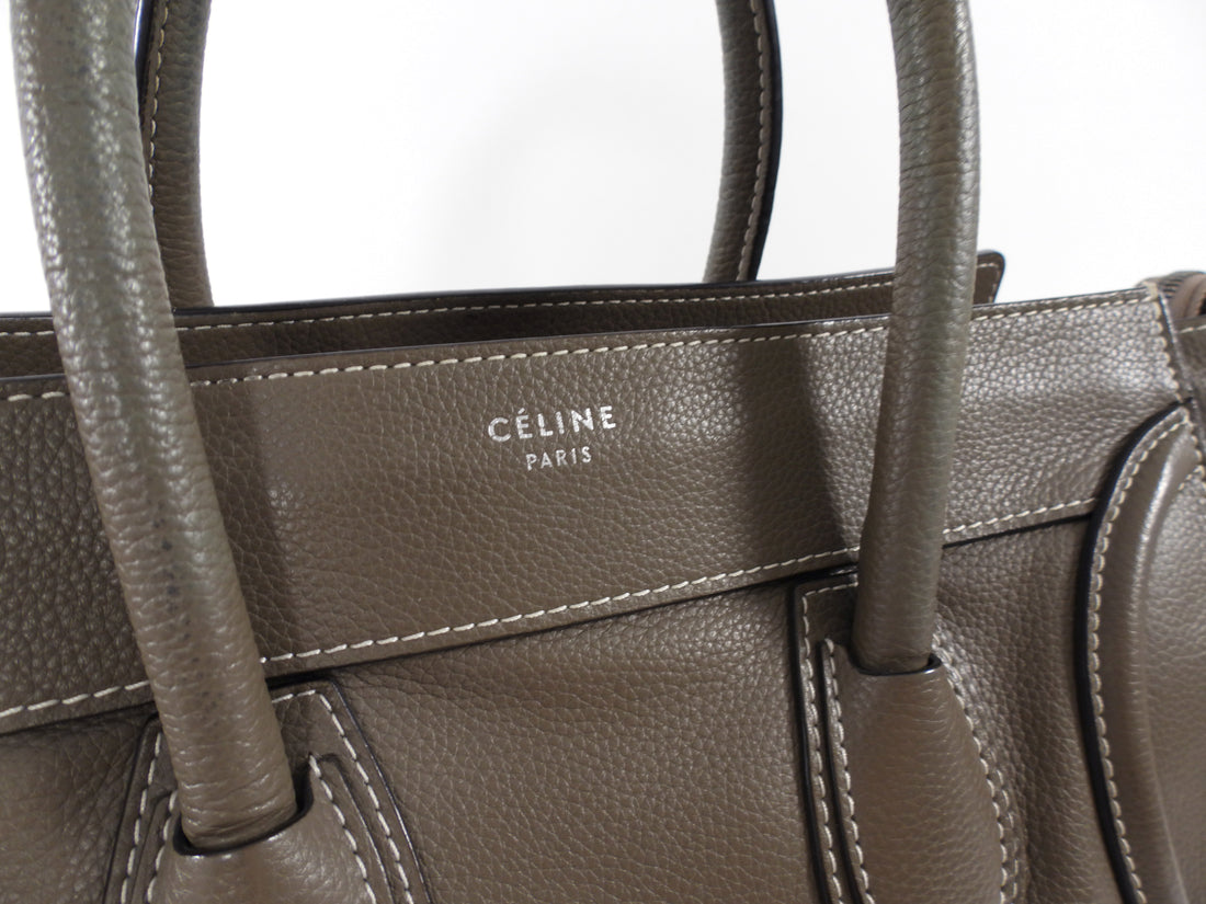 Celine Taupe Leather Micro Luggage Tote Bag